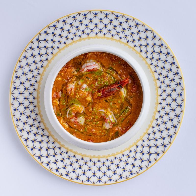 Red Sicilian shrimp soup